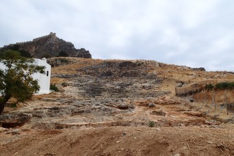 The ancient ruined amphitheater at Lindos